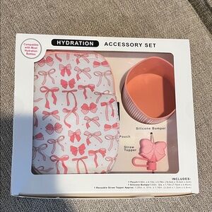 Pink Bow Hydration Accessory Set
